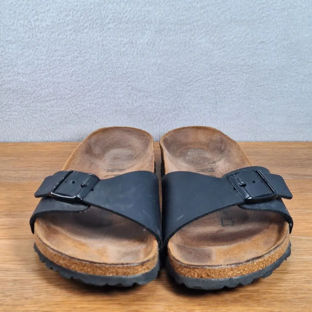 Birkenstock Madrid Women's 8 Narrow EU 39 Slide Sandals Black Birko-Flor Germany